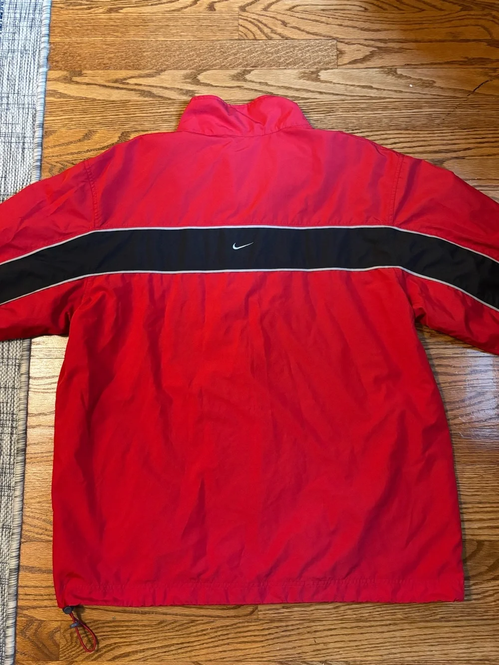 Nike Red & Black Full Zip Windbreaker Jacket Y2K Swoosh Track Jacket XL